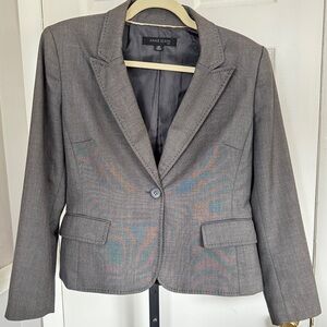 Anne Klein Charcoal Gray Single-Button Blazer